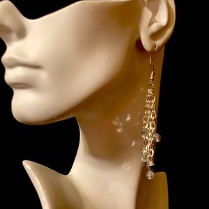 Silver Tone Clear Crystal Earring Set